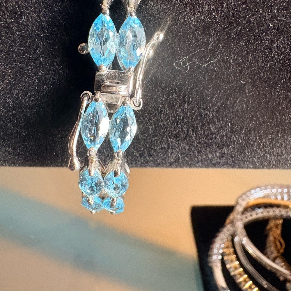 Marquise-Cut Sterling Bracelet
